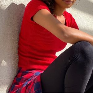 Red crop top tshirt